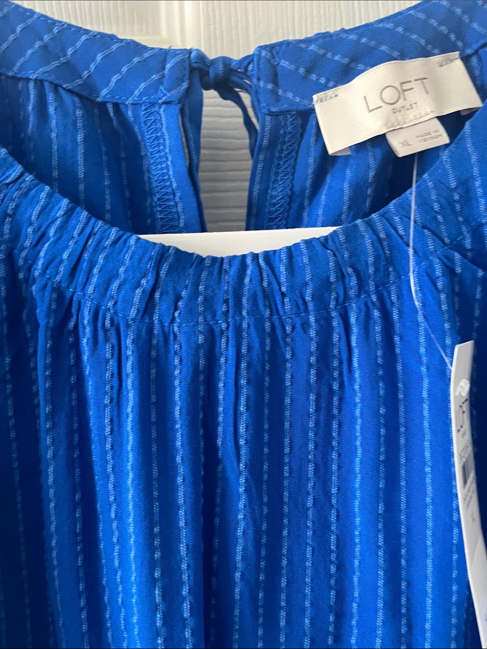 LOFT Royal Blue Pinstripe Sleeveless Top - Picture 5 of 5